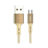 Joyroom S-M351 Naylon Örgülü Type-C  Şarj ve Data Kablosu 1m Gold - 1