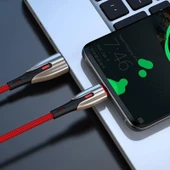 Joyroom SM-379S 5.5A Mikro Süper Hızlı Örgülü Şarj Kablosu Kırmızı 2M thumbnail 3