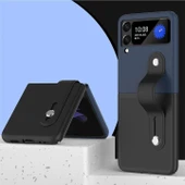 Samsung Galaxy Z Flip 3 Katlanır 2 Renkli Parmak Tutuculu Deri+Silikon Kılıf thumbnail 2