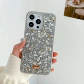 İphone 15 Plus Sw Taşlı Premium Lüx Silikon Cep Telefonu Kılıfı thumbnail 1