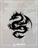 Ejderha Sticker 17x17 Cm Siyah thumbnail 2