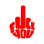 Fuck You Sticker 17x17 Cm Kırmızı - 1