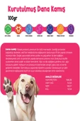 Kurutulmuş Dana Kamış Çiğnemelik Köpek Ödül Maması %100 Doğal Tüm Irklar İçin Yüksek Protein 100 g - 3