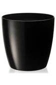 22 Litre 34x30cm Siyah Tabaksız Parlak Plastik Yakut Saksı No5 - 1