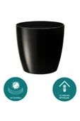 22 Litre 34x30cm Siyah Tabaksız Parlak Plastik Yakut Saksı No5 - 2