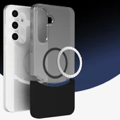 Samsung Galaxy S25 Plus Kablosuz Şarj Destekli Kılıf Mıknatıslı Duble Kapak thumbnail 9