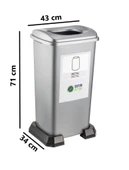 Omnipazar SY-4398 Sıfır Atık Geri Dönüşüm Çöp Kutusu 70 lt 6'lı Set - 2