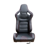 Recaro Model Deri Oto Yarış Koltuğu Siyah Spor Koltuk Takımı 2'li Set JBR1053 - 1