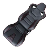 Recaro Model Deri Oto Yarış Koltuğu Siyah Spor Koltuk Takımı 2'li Set JBR1053 - 3