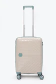 Elatae Exclusive Pro Polipropilen Kabin Boy Kırılmaz Valiz Bej - Mavi 5239 thumbnail 2