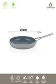 Sera Nova Yanmaz Yapışmaz Seramik Tava 28 cm – Gri - 4