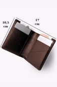 Gerçek Deri Cüzdan El Yapımı Hakiki Kadife Premium Deri İtalyan Dikiş 6 Kart Bölmeli Kompakt Cüzdan - 2