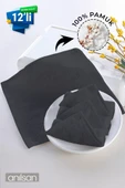 12'li Siyah Mini Havlu - 26x26 cm, %100 Pamuk, Bebek ve Çocuklar İçin, Yüz Havlusu Olarak Kullanıma Uygun - 1