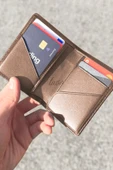 Gerçek Deri Cüzdan El Yapımı Hakiki Kadife Premium Deri İtalyan Dikiş 6 Kart Bölmeli Kompakt Cüzdan - 1