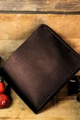 Gerçek Deri Cüzdan El Yapımı Hakiki Kadife Premium Deri İtalyan Dikiş 8 Kart Bölmeli - 3