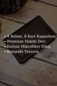 El Yapımı Hakiki Deri Kartlık Italyan Dikiş Premium Kadife Hakiki Deri Çift Renk - 4