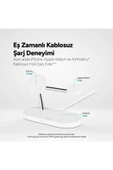 Yeni AirCharger Quattro M MagSafe Uyumlu iPhone+AppleWatch+AirPods LED li Kablosuz Hızlı Şarj Sta - 2