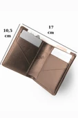 Gerçek Deri Cüzdan El Yapımı Hakiki Kadife Premium Deri İtalyan Dikiş 6 Kart Bölmeli Kompakt Cüzdan - 2