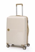 Elatae Exclusive Pro Polipropilen Kırılmaz 2'li Valiz Seti Orta Boy - Kabin Boy Bej - Vizon 5239 thumbnail 3