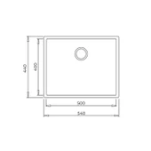 TEKA Tek Hazneli Tegranite Eviye Arktik Beyaz Square 50.40 TG - 3