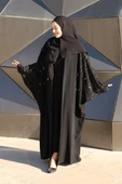 Yarasakol İşleme Detaylı Abaya 70012 Siyah thumbnail 2