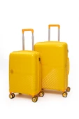 Elatae Exclusive Pro Polipropilen Kırılmaz 2'li Valiz Seti Orta Boy - Kabin Boy Sarı 5239 thumbnail 1