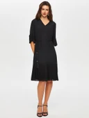 Plise Dantel Garnili V Yaka Abiye Elbise Faik Sönmez thumbnail 8