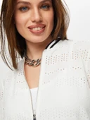 Triko Şerit Detaylı Brodeli Örme Bomber Ceket Faik Sönmez thumbnail 10