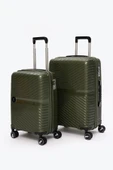 Elatae Exclusive Pro Polipropilen Kırılmaz 2'li Valiz Seti Orta Boy - Kabin Boy Haki 5239 thumbnail 1