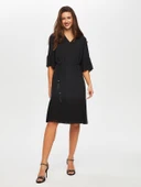 Plise Dantel Garnili V Yaka Abiye Elbise Faik Sönmez thumbnail 6