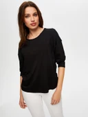 Kadın Yuvarlak Yaka Uzun Kol T-Shirt Faik Sönmez - 11