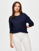 Kadın Yuvarlak Yaka Uzun Kol T-Shirt Faik Sönmez - 5