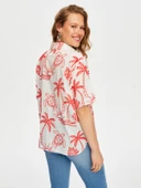 Tropik Brode Nakışlı Kısa Kol Pamuk Vual Gömlek Faik Sönmez thumbnail 10