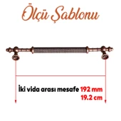 Mobilya Mutfak Çekmece Dolap Dolabı Kulpu Kulbu Kulpları Eskitme Antik Bakır Metal 192 mm thumbnail 3