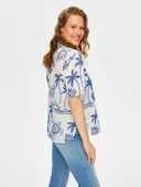 Tropik Brode Nakışlı Kısa Kol Pamuk Vual Gömlek Faik Sönmez thumbnail 9