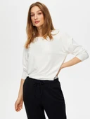 Kadın Yuvarlak Yaka Uzun Kol T-Shirt Faik Sönmez - 6