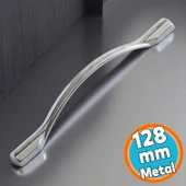 Mobilya Mutfak Dolabı Çekmece Dolap Kulpları Kapak Kulpu Kulbu Krom Renk 128 Mm Metal Kulp - 1