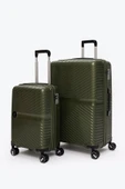 Elatae Exclusive Pro Polipropilen Kırılmaz 2'li Valiz Seti Büyük Boy - Kabin Boy Haki 5239 thumbnail 1