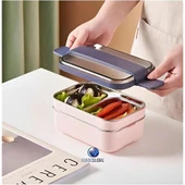 Vagonlife Çelik Pudra Koyu Gri Beslenme Kabı Sefer Tası 1200 ml BL20183 - 1