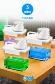 3 Adet Sızdırmaz Depolama Sıvı Toz Deterjan Erzak Saklama Kutusu- Ölçekli Deterjan Kutusu 1100 ml thumbnail 1