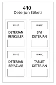 4 Lü Sıvı Toz Tablet Deterjan Etiketi- Deterjan Düzenleyici Sticker Etiket - 1