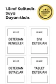 4 Lü Sıvı Toz Tablet Deterjan Etiketi- Deterjan Düzenleyici Sticker Etiket - 2