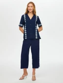 Faik Sönmez Kadın Önü Nazar Boncuğu Baskılı Kısa Kollu Viskon thumbnail 7