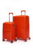 Elatae Exclusive Pro Polipropilen Kırılmaz 2'li Valiz Seti Büyük Boy - Kabin Boy Turuncu 5239 thumbnail 1