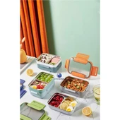 Vagonlife Çift Katmanlı Paslanmaz Çelik Öğle Yemeği Kutusu Lacivert BL20182 - 5