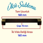 Mobilya Mutfak Çekmece Dolap Dolabı Kulpu Kulbu Kulpları Metal 160 mm Eskitme Antik Sarı thumbnail 2