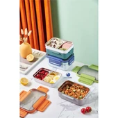 Çift Katmanlı Paslanmaz Çelik Öğle Yemeği Kutusu Turuncu Bl20182 - 4