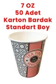 Balkan 7 Oz Karton Çay Kahve Bardağı Kağıt Bardak 50 Adet - 1