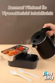 Vagonlife 1350 ML İki Kat Üç Bölme Paslanmaz Çelik Lunch Box Yeni Nesil Sefer Tası-Sos Kaseli Model-FFLBOX10110-2S - 5