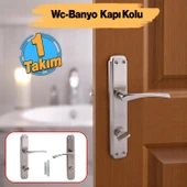 Kilitlenebilir WC Banyo Kapı Kolu Nikel İnox Aynalı Sağa Sola Uygun İç Dış Tuvalet Kapısı 1 Takım thumbnail 1